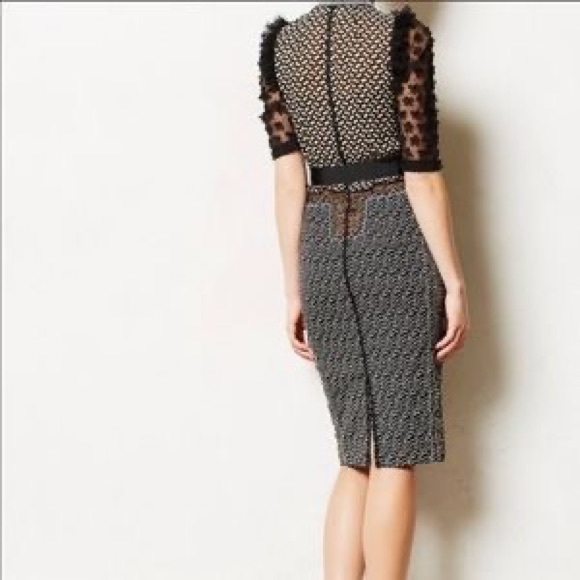 Pristine condition dress - Bryan Lars Allusione Sheath black 0 PETITE with tie - Picture 4 of 14